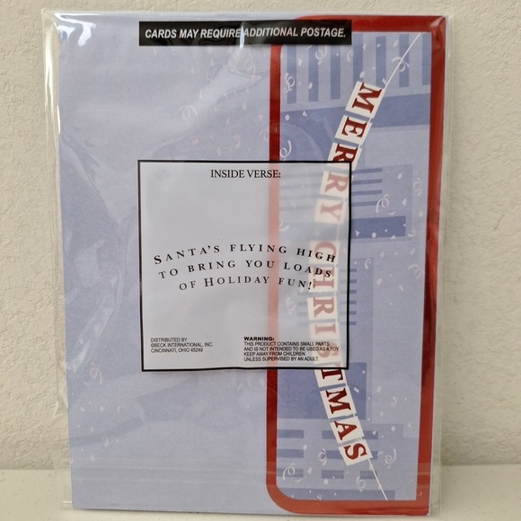 NEW BECK 3D Holiday Christmas Greeting Card - Santa Flying Air Balloon - Picture 8 of 10